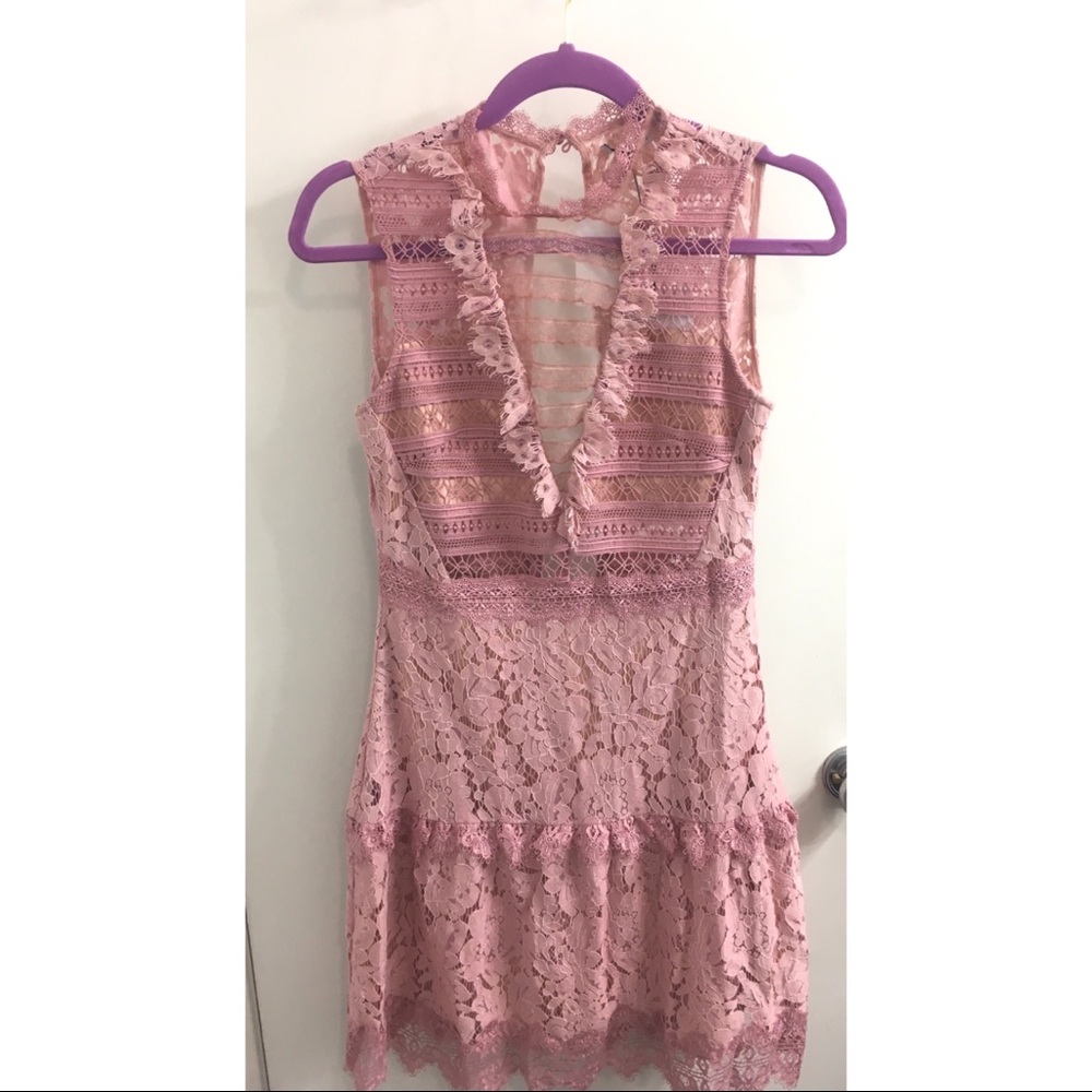 Pink lace dress